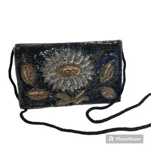 Vintage Sequin Purse Black